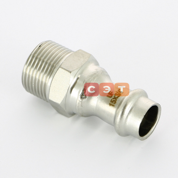 Муфта с НР пресс нержавеющая  15 х 3/4"  UniFitt